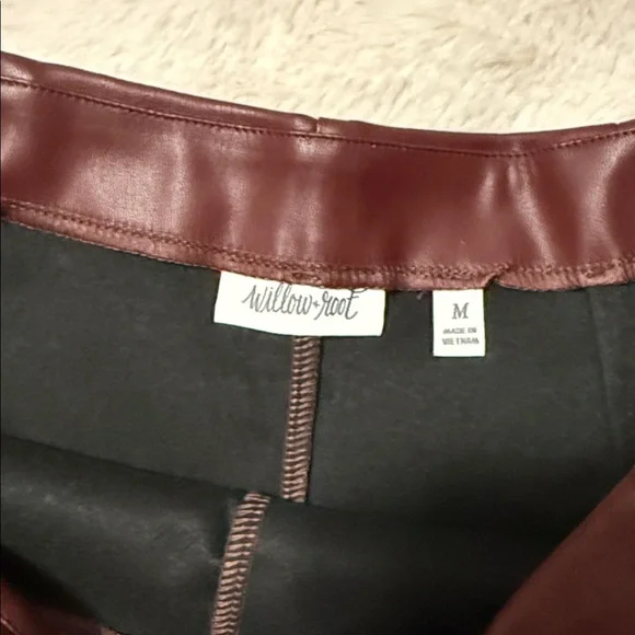 Burgundy Faux Leather Mini Skirt - Picture 9 of 12